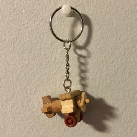 Wooden Toy Airplane Keychain - Picture 2 of 3